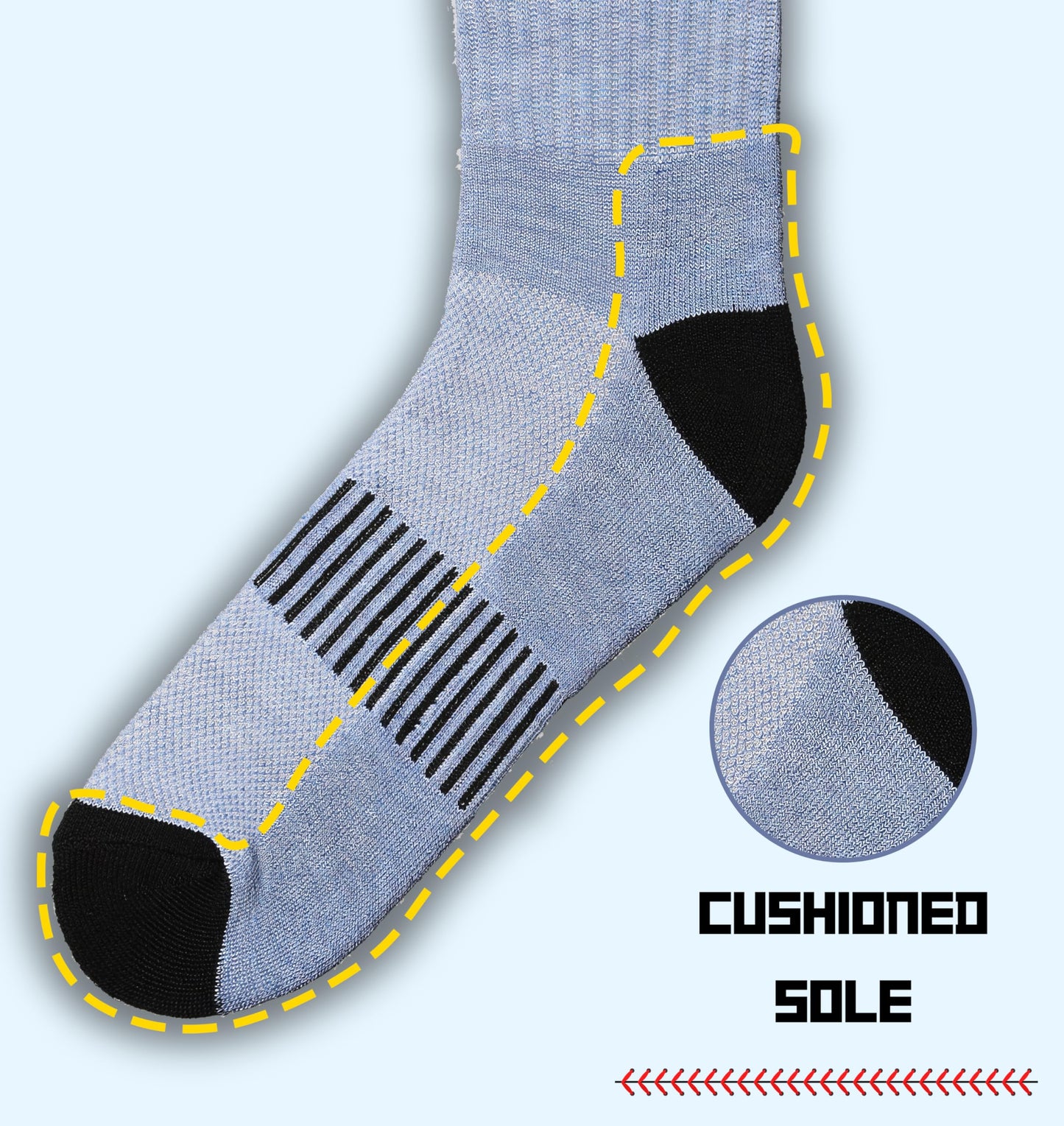 Men's Cushion Running Socks - 12 Pairs