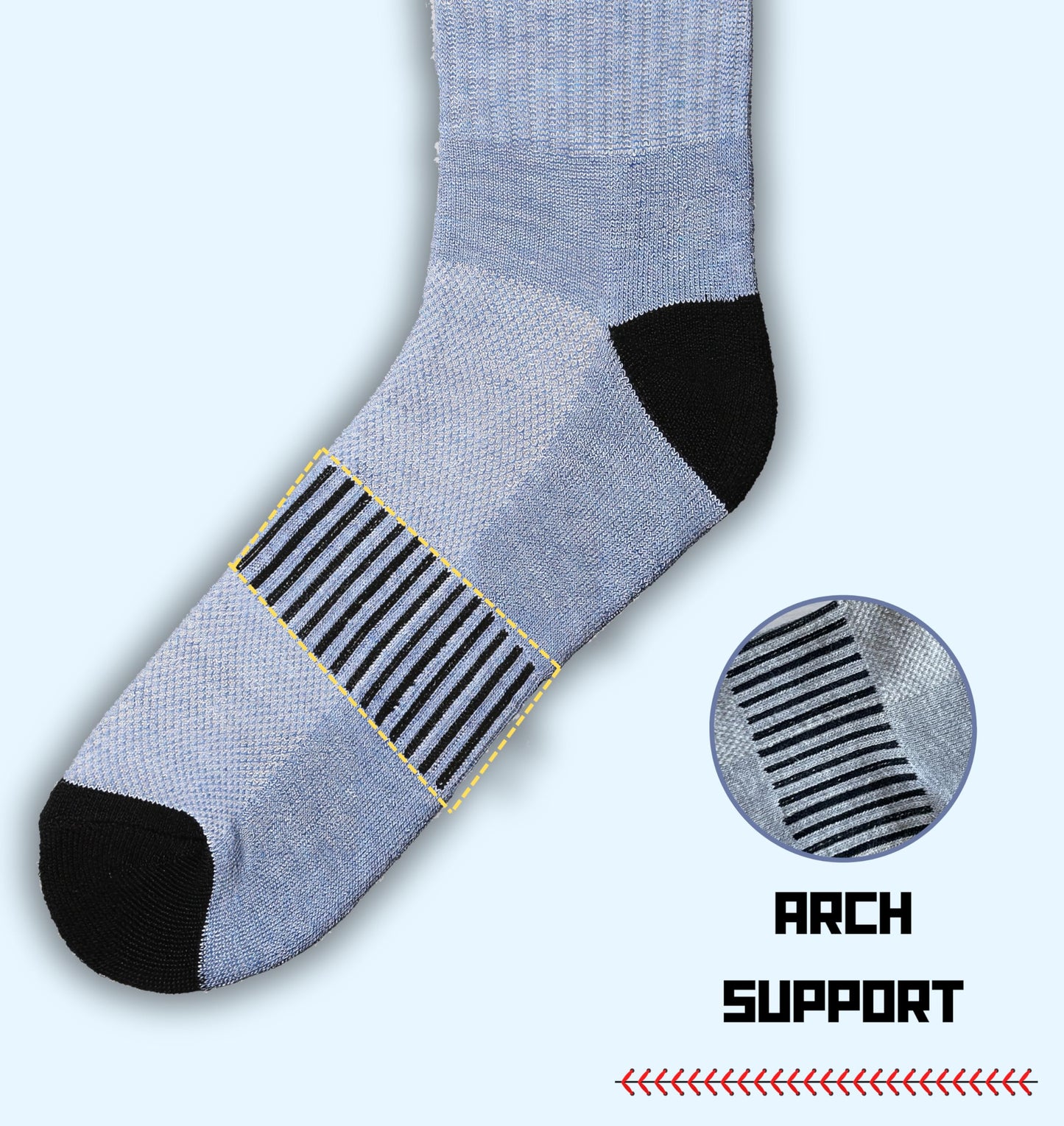 Men's Running Cushion Socks - 6 Pairs