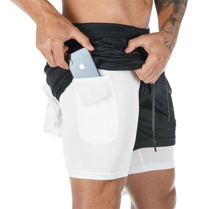 2020 Men's Running Shorts 2 In 1 Double Jogging Gyms Fitness Training